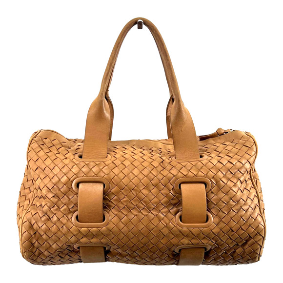 Bottega Veneta Tan Woven intrecciato Leather Satchel Handbag Made in Italy EUC - Picture 3 of 16